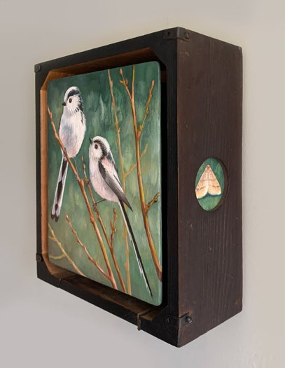 original painting long-tailed tits