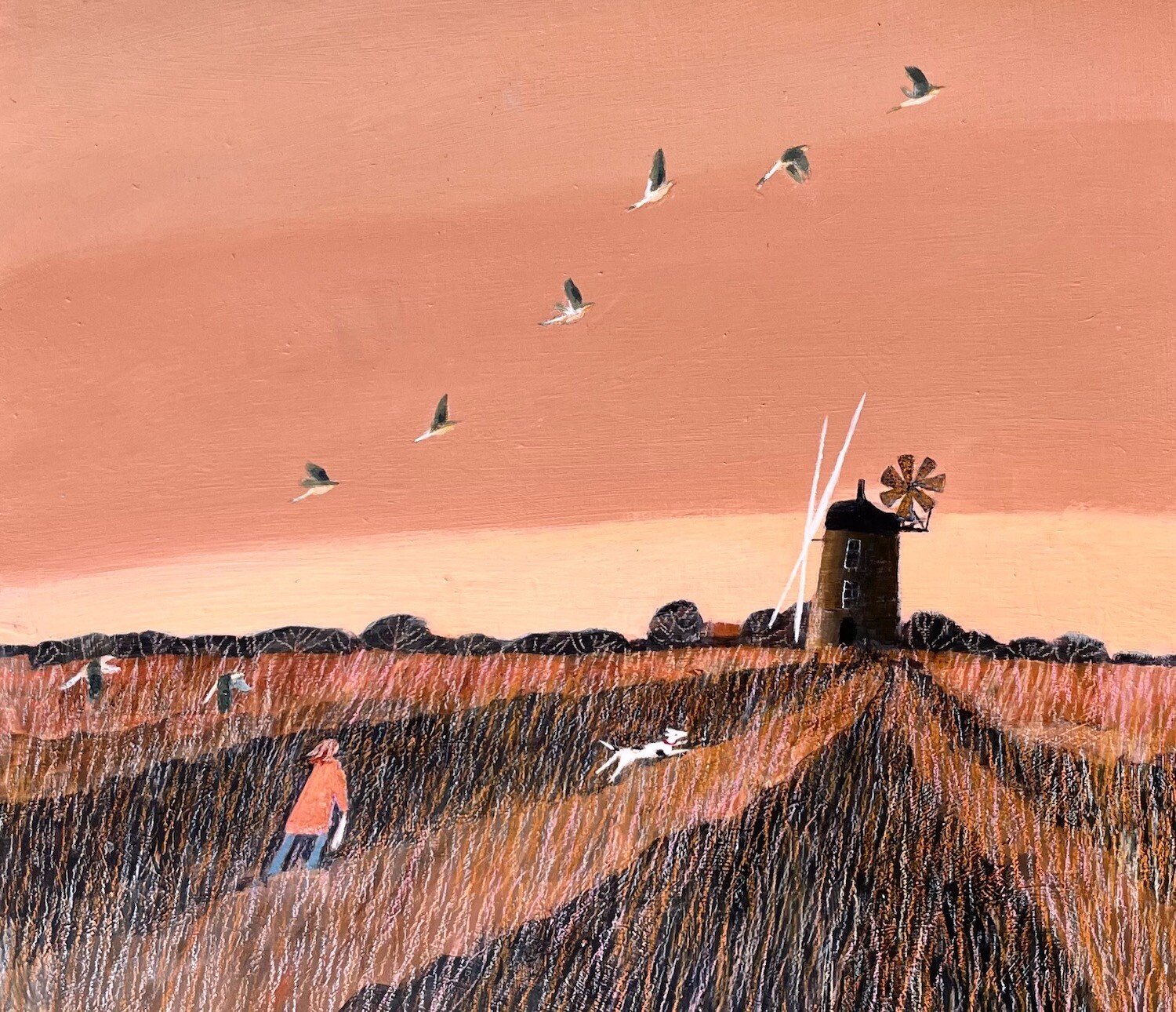 Barbara Peirson | Linnets Rise from Fallow Field 1 Barbara Peirson