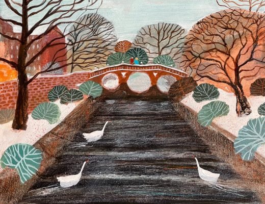Barbara Peirson original art Swans River Cam