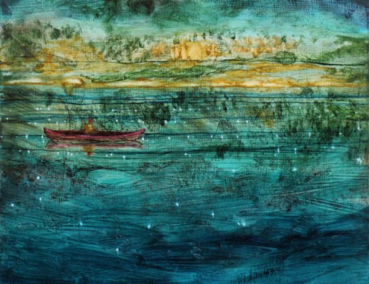 red canoe oil on panel 29 x 29 cm 975