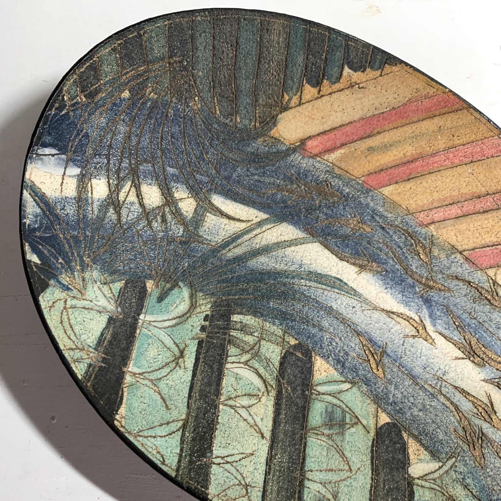 Laurel Keeley | Stoneware Bowl | Sgraffito Fish & Foliage 3 Laurel Keeley | Stoneware Bowl | Sgraffito Fish & Foliage - Image 3
