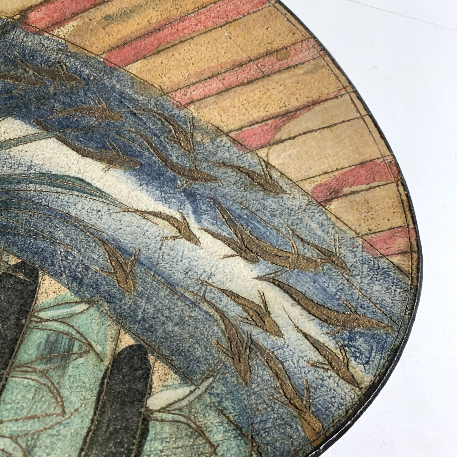 Laurel Keeley | Stoneware Bowl | Sgraffito Fish & Foliage 4 Laurel Keeley