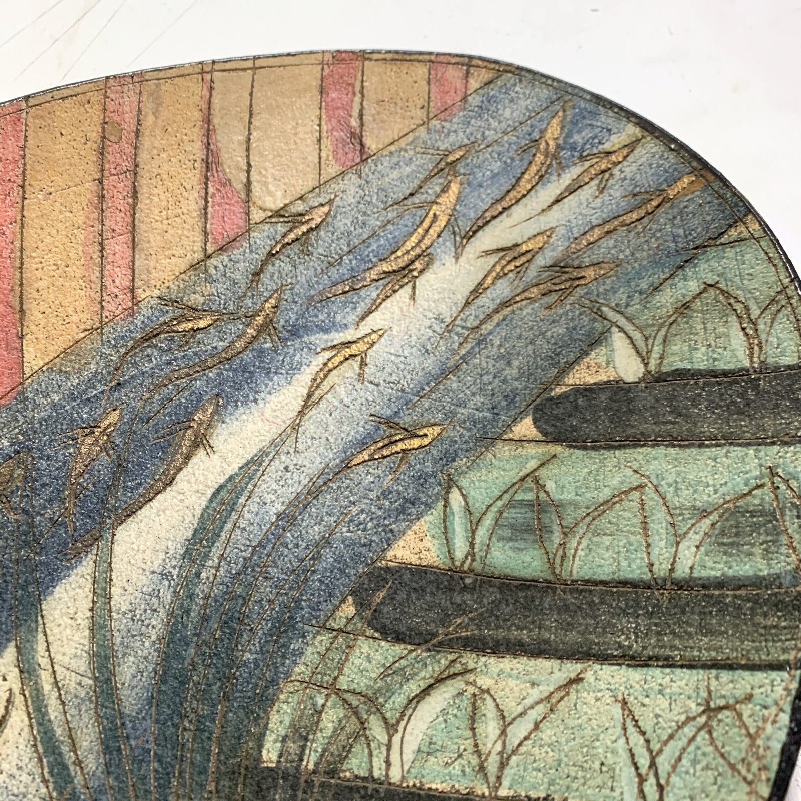 Laurel Keeley | Stoneware Bowl | Sgraffito Fish & Foliage 5 Laurel Keeley