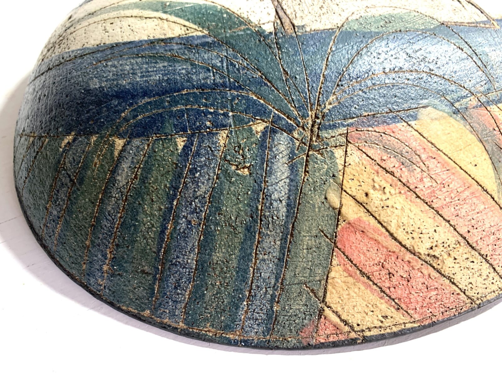 Laurel Keeley | Stoneware Bowl | Sgraffito Fish & Foliage 7 Laurel Keeley