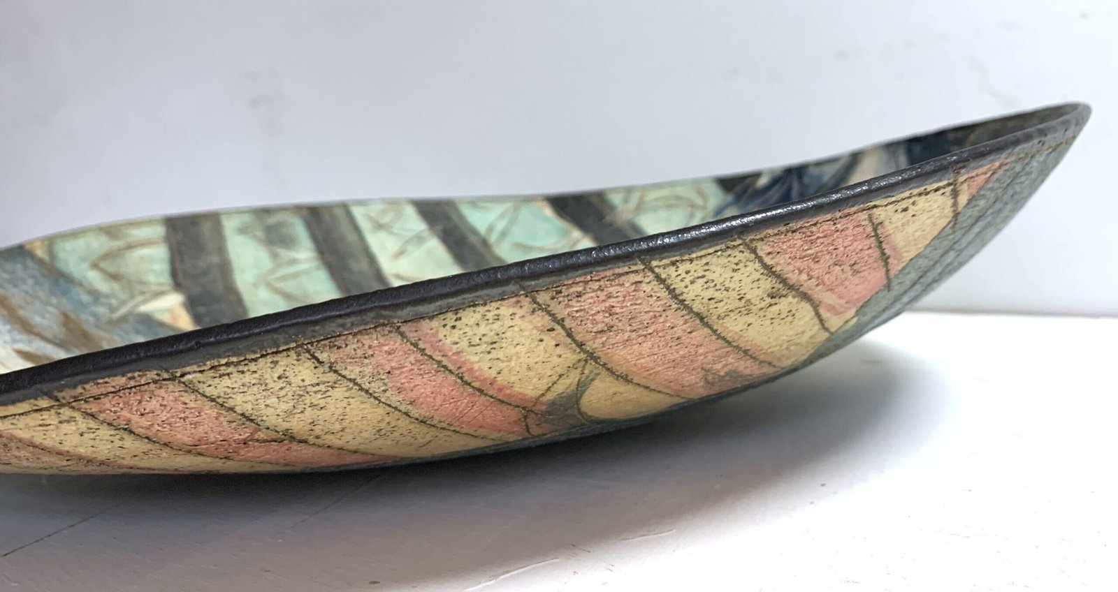Laurel Keeley | Stoneware Bowl | Sgraffito Fish & Foliage 9 Laurel Keeley