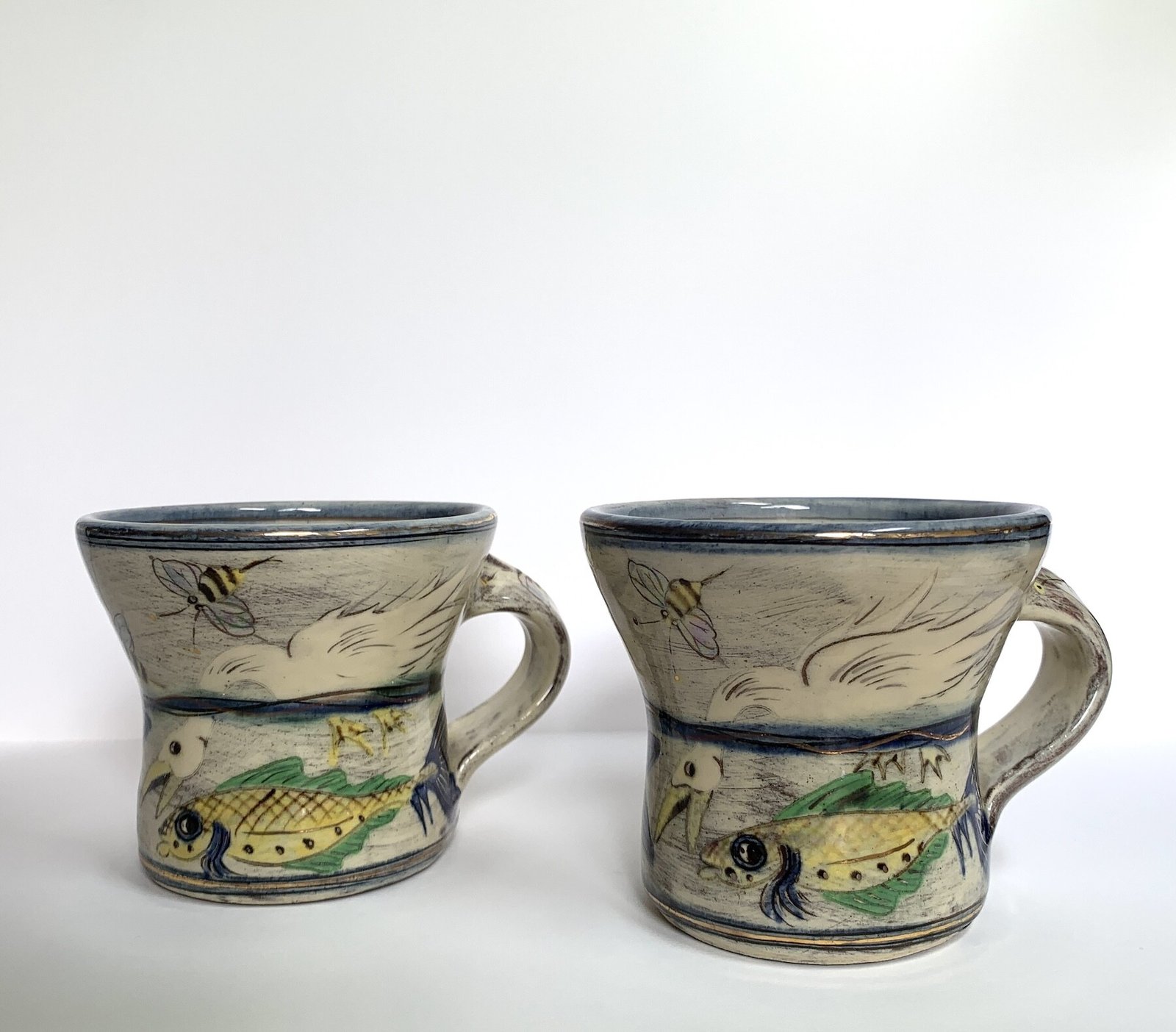 Nick Chapman | Two Nature Themed Mugs | Devon 1990s 9 Nick Chapman pottery
