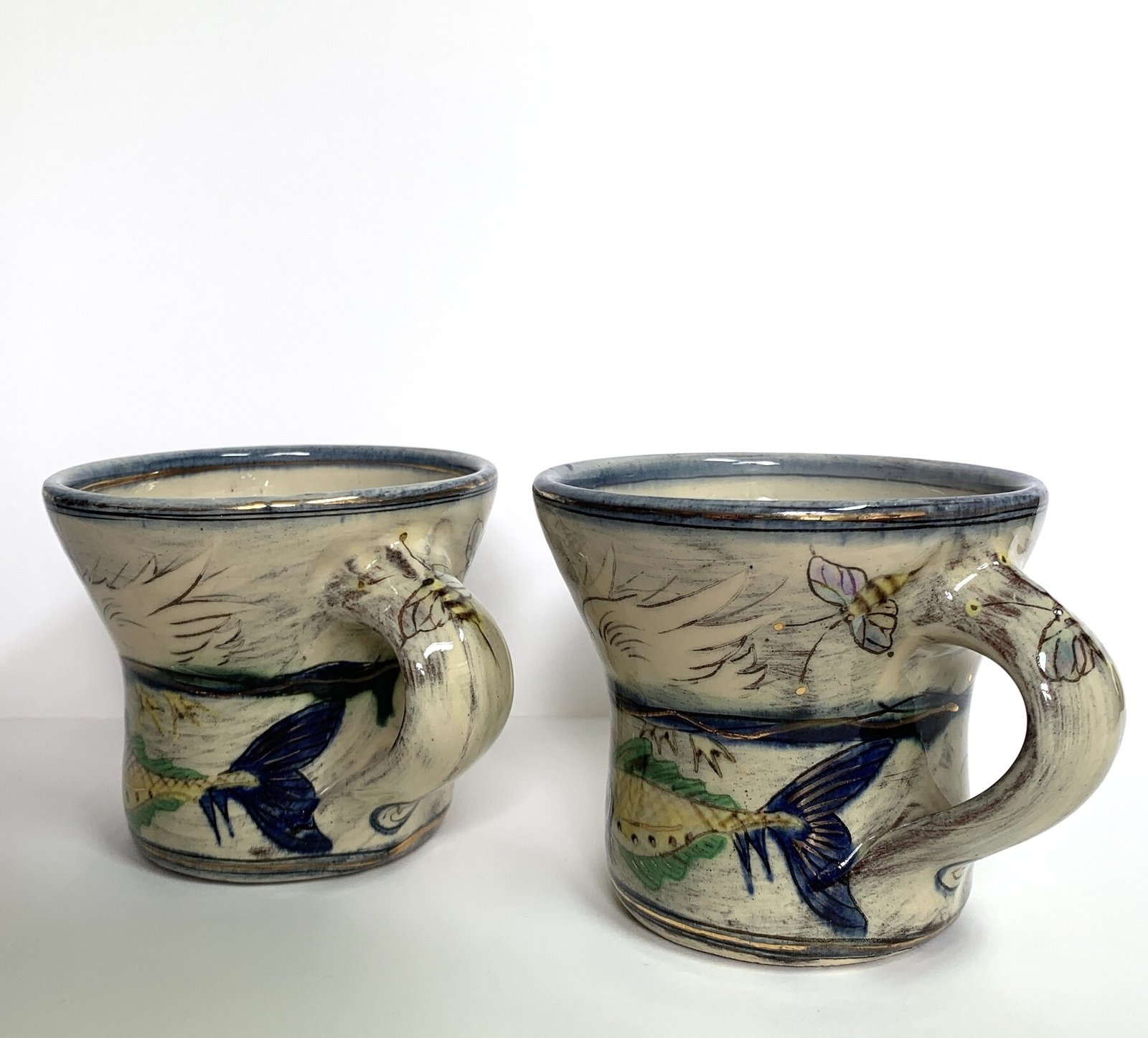 Nick Chapman | Two Nature Themed Mugs | Devon 1990s 6 Nick Chapman pottery