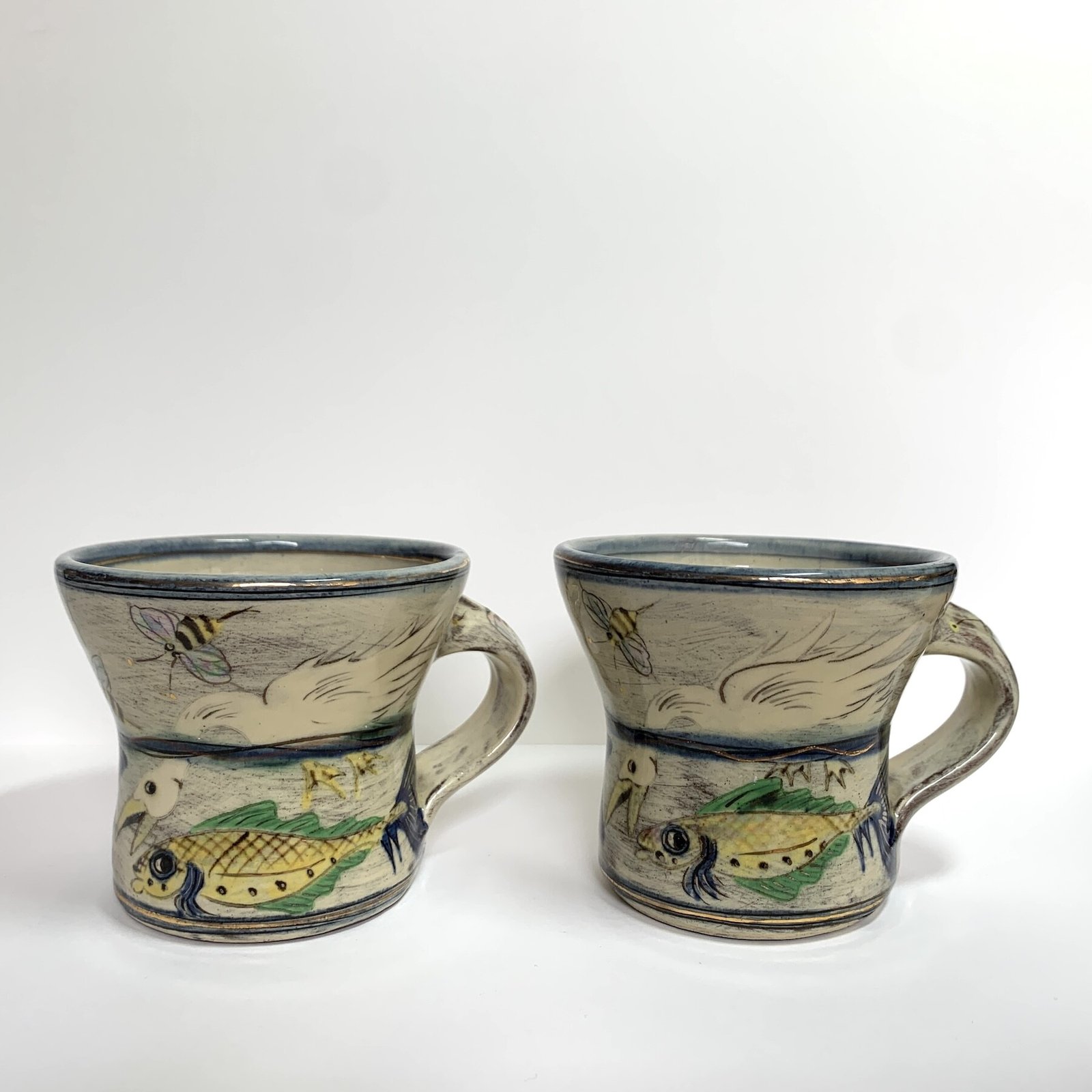 Nick Chapman | Two Nature Themed Mugs | Devon 1990s 4 Nick Chapman pottery